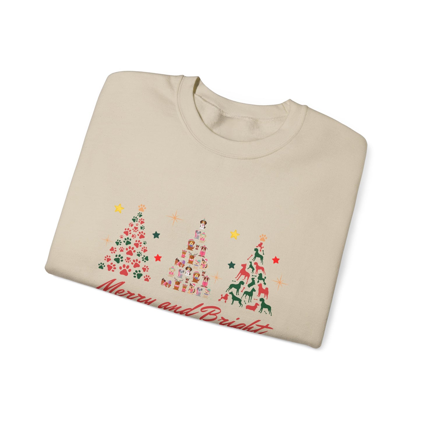 Paw-fect Holiday Towers: Merry & Bright Dog Christmas Crewneck