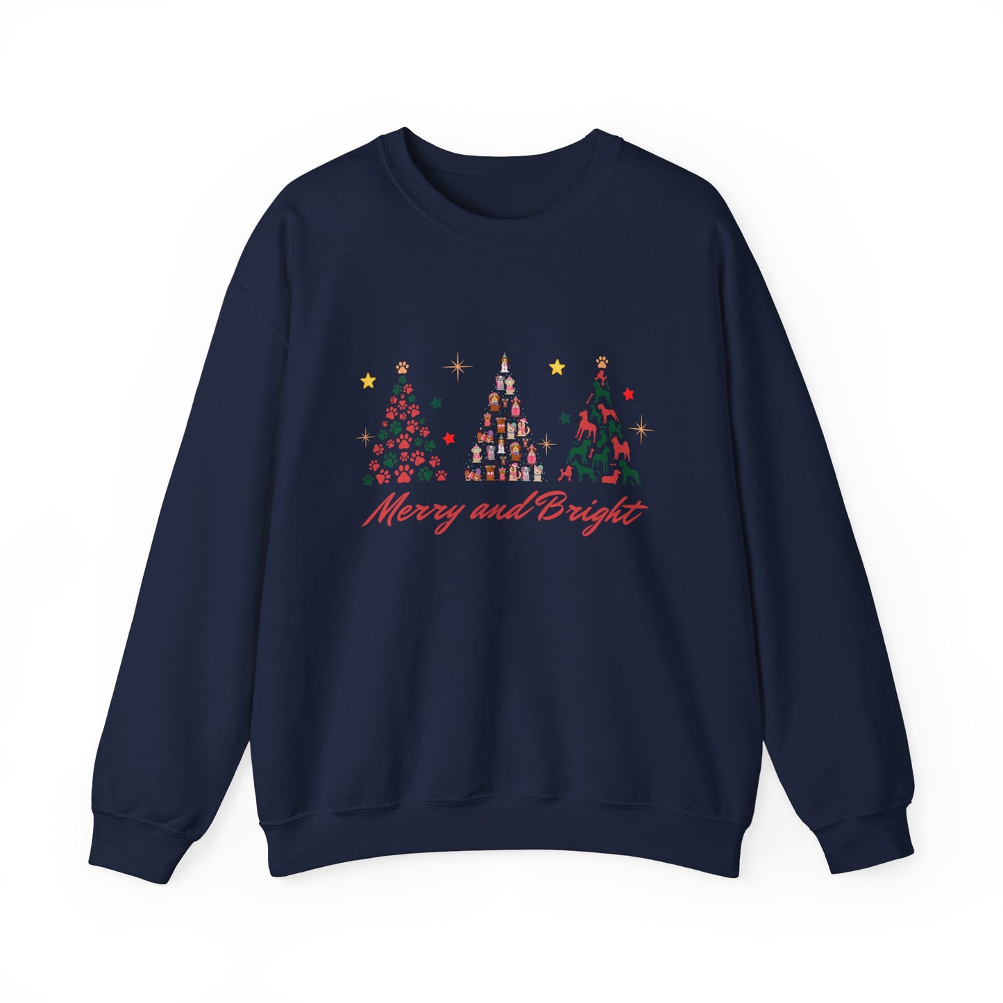 Paw-fect Holiday Towers: Merry & Bright Dog Christmas Crewneck