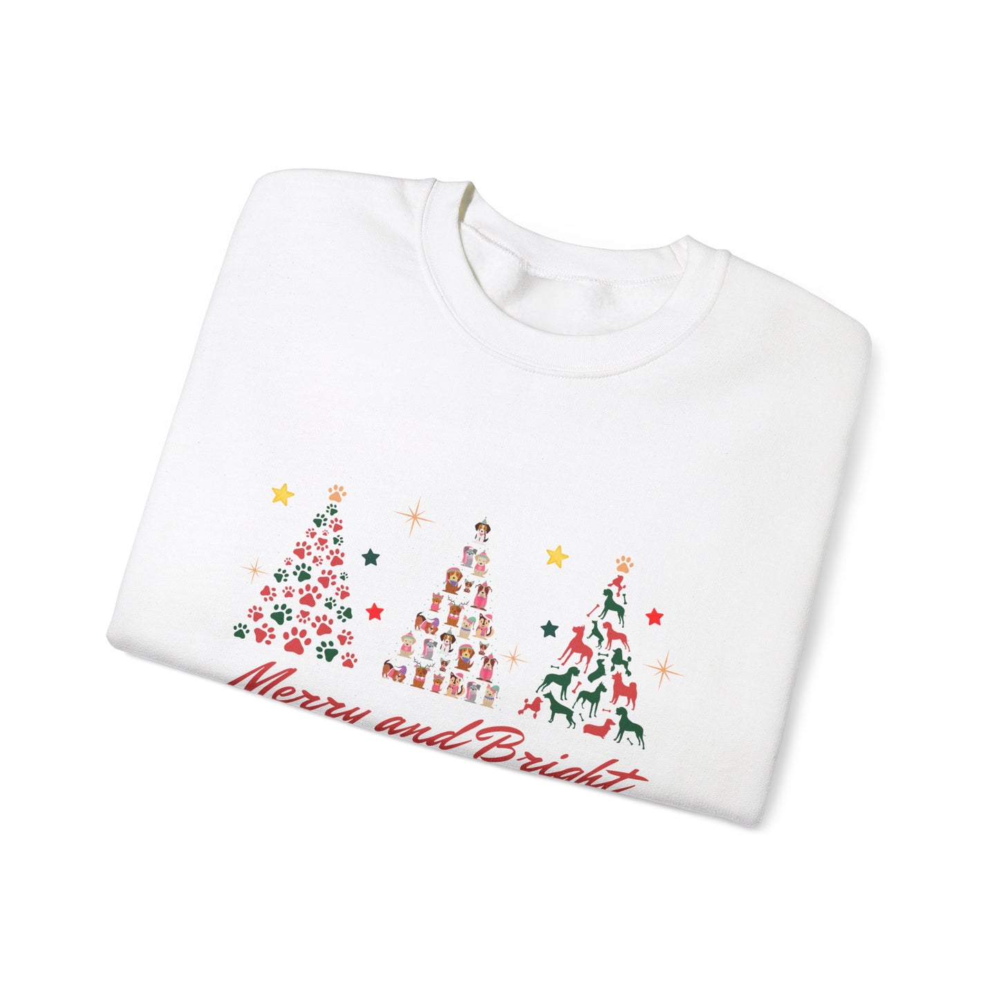 Paw-fect Holiday Towers: Merry & Bright Dog Christmas Crewneck
