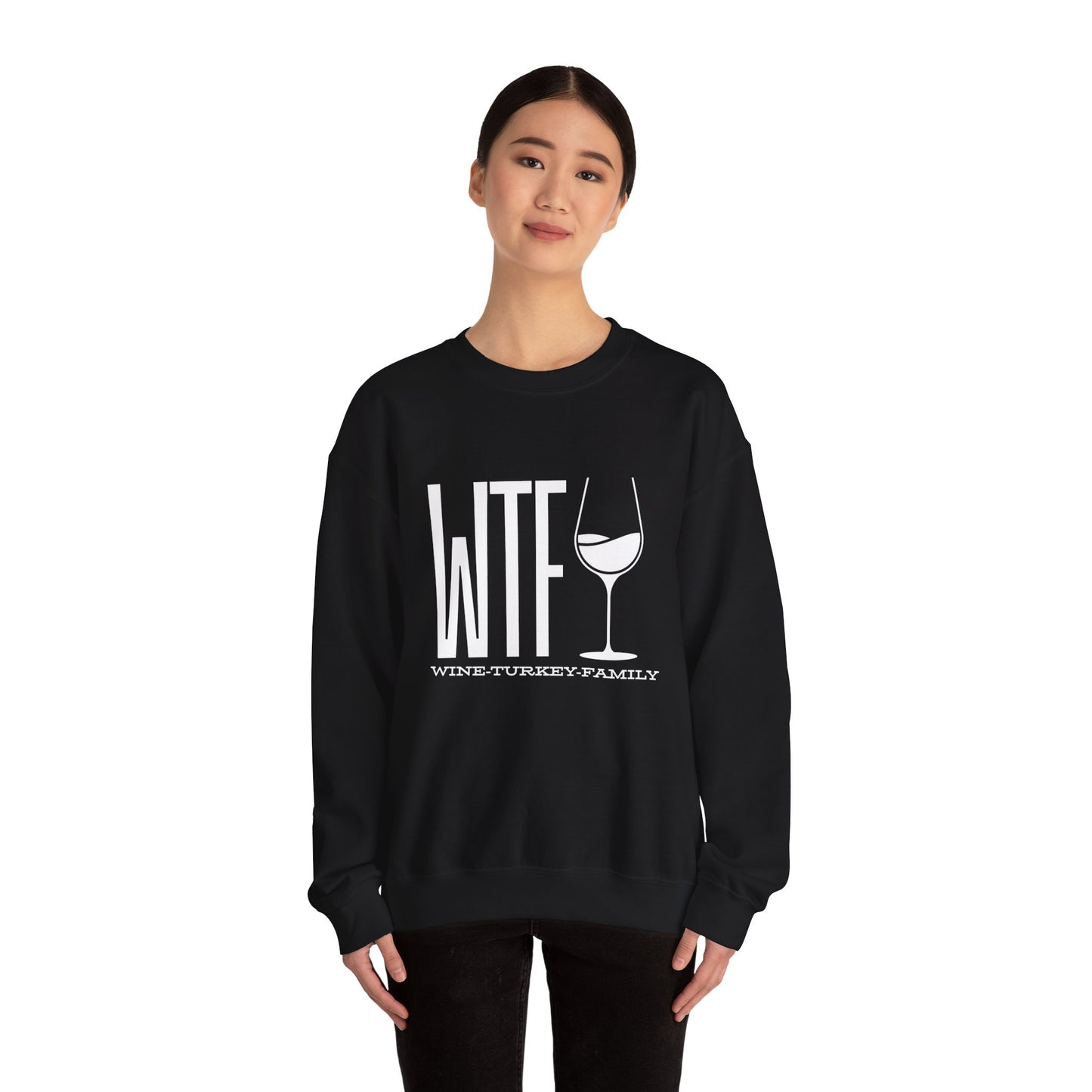 Wine, Turkey, & Family Vibes Thanksgiving Crewneck