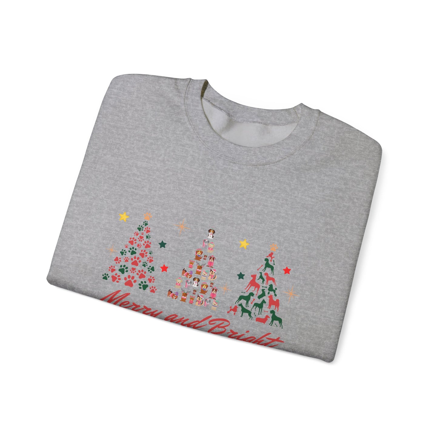Paw-fect Holiday Towers: Merry & Bright Dog Christmas Crewneck