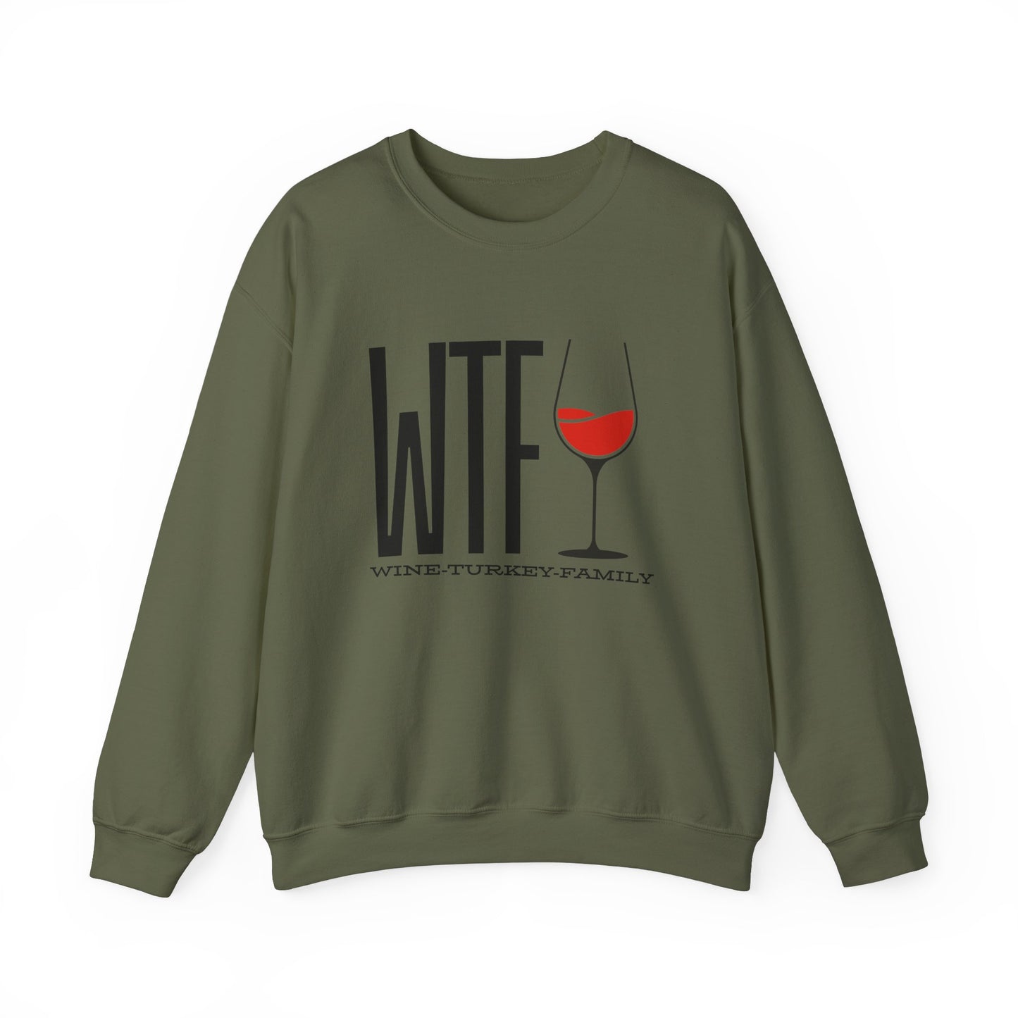 Wine, Turkey, & Family Vibes Thanksgiving Crewneck