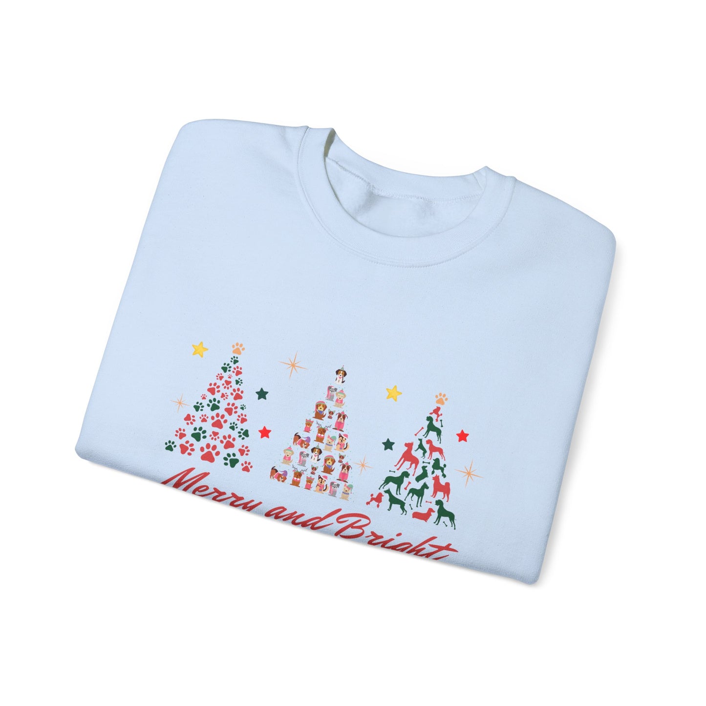 Paw-fect Holiday Towers: Merry & Bright Dog Christmas Crewneck