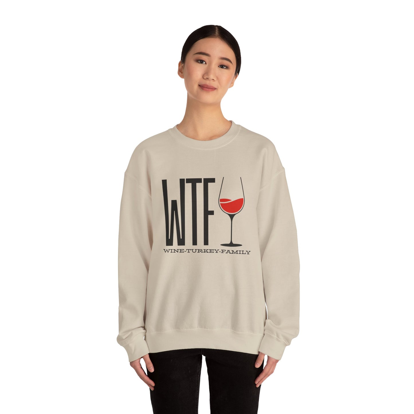 Wine, Turkey, & Family Vibes Thanksgiving Crewneck