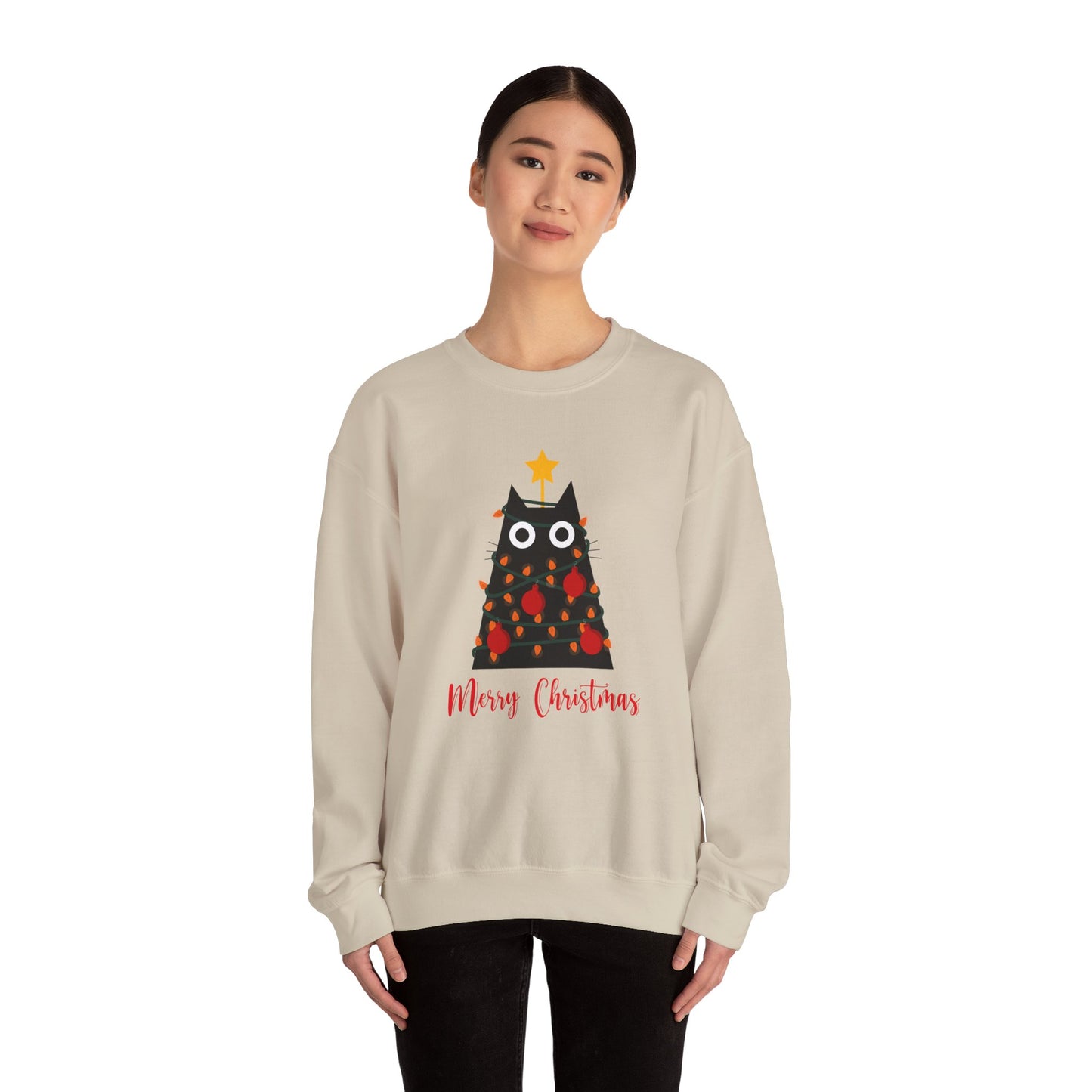 Festive Feline: Merry Christmas  Crewneck