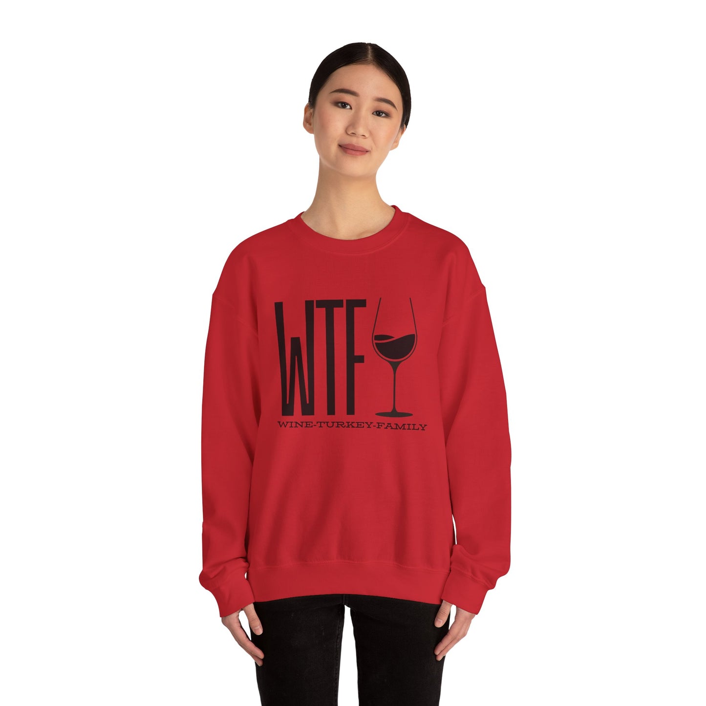 Wine, Turkey, & Family Vibes Thanksgiving Crewneck