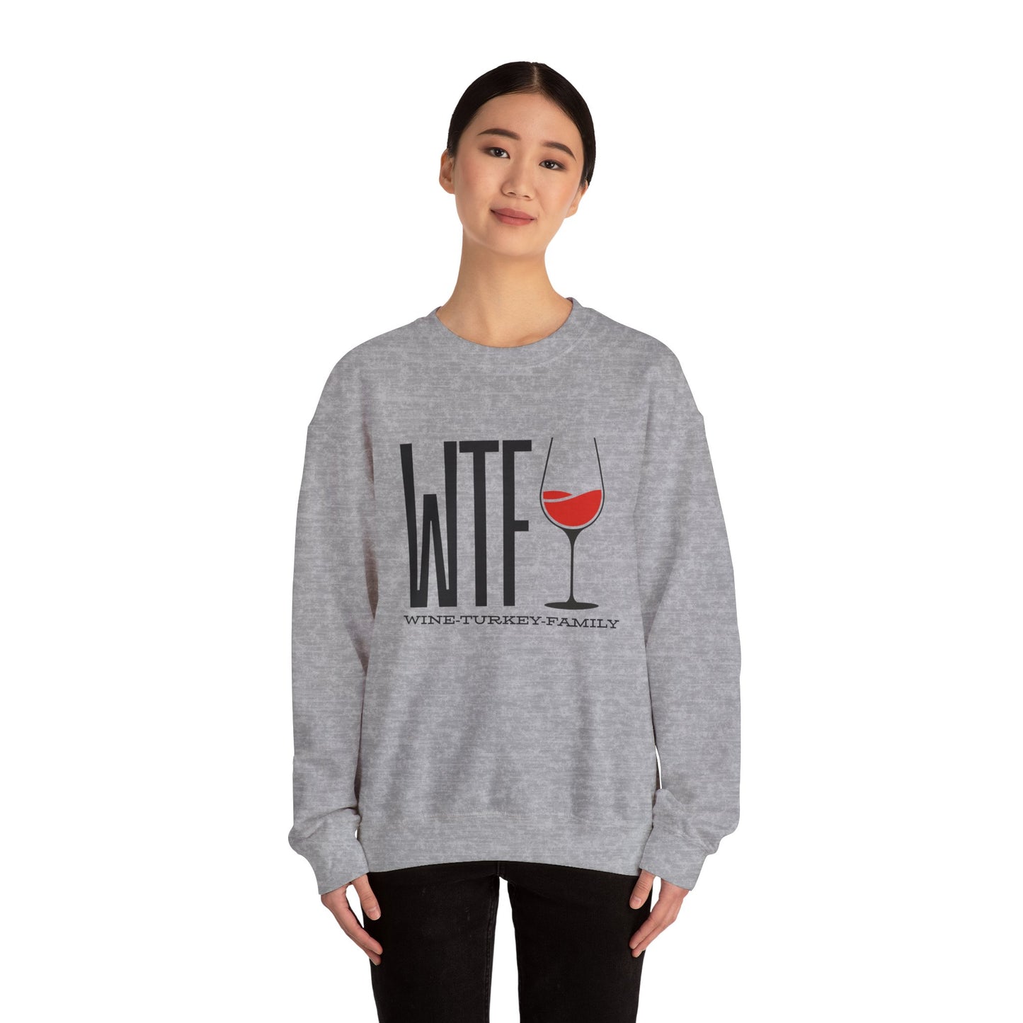 Wine, Turkey, & Family Vibes Thanksgiving Crewneck