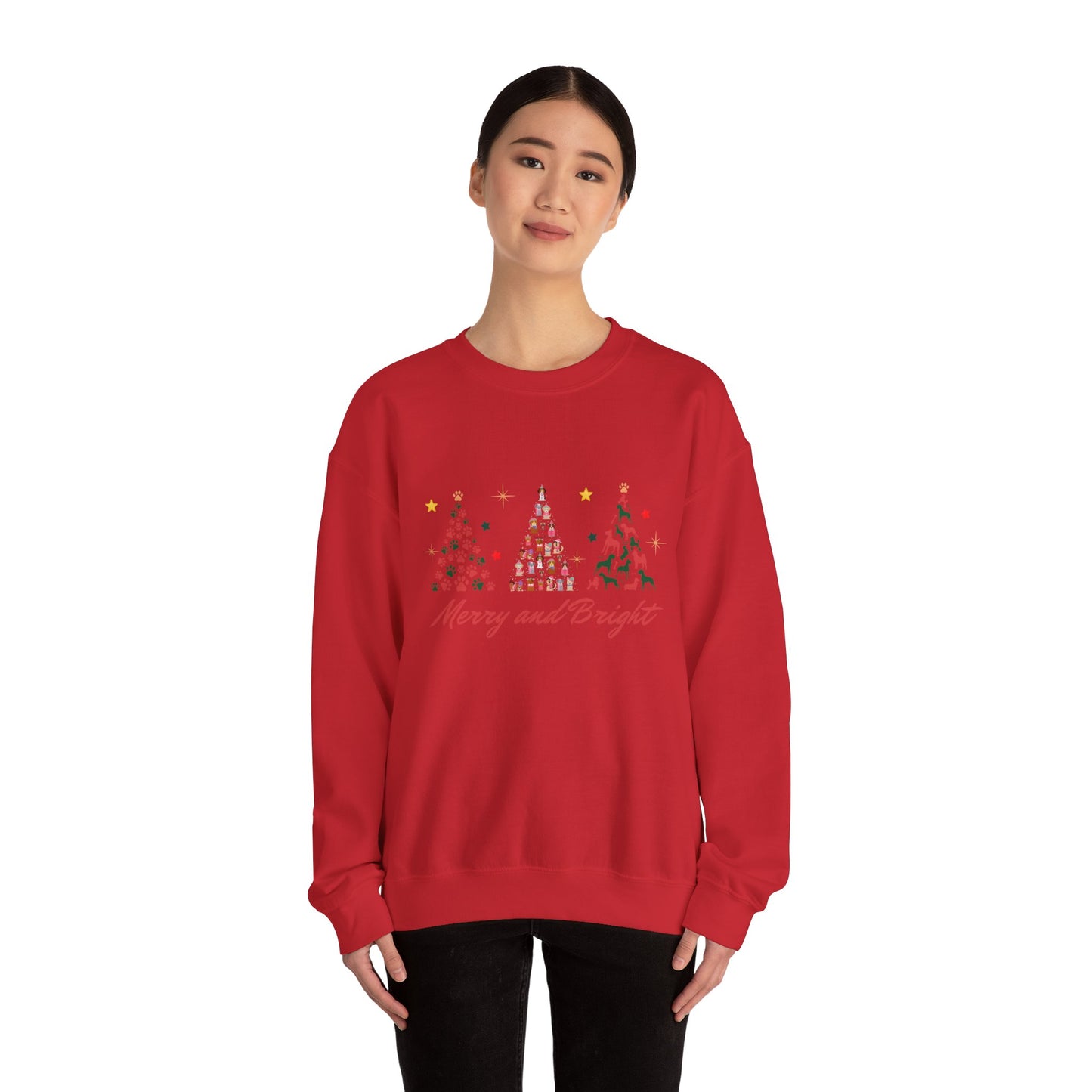 Paw-fect Holiday Towers: Merry & Bright Dog Christmas Crewneck
