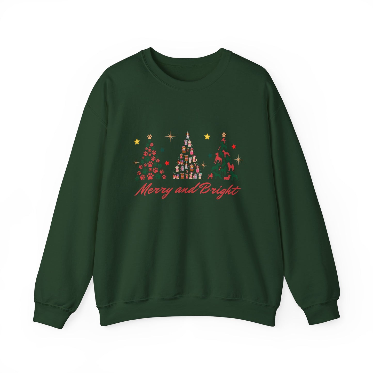 Paw-fect Holiday Towers: Merry & Bright Dog Christmas Crewneck