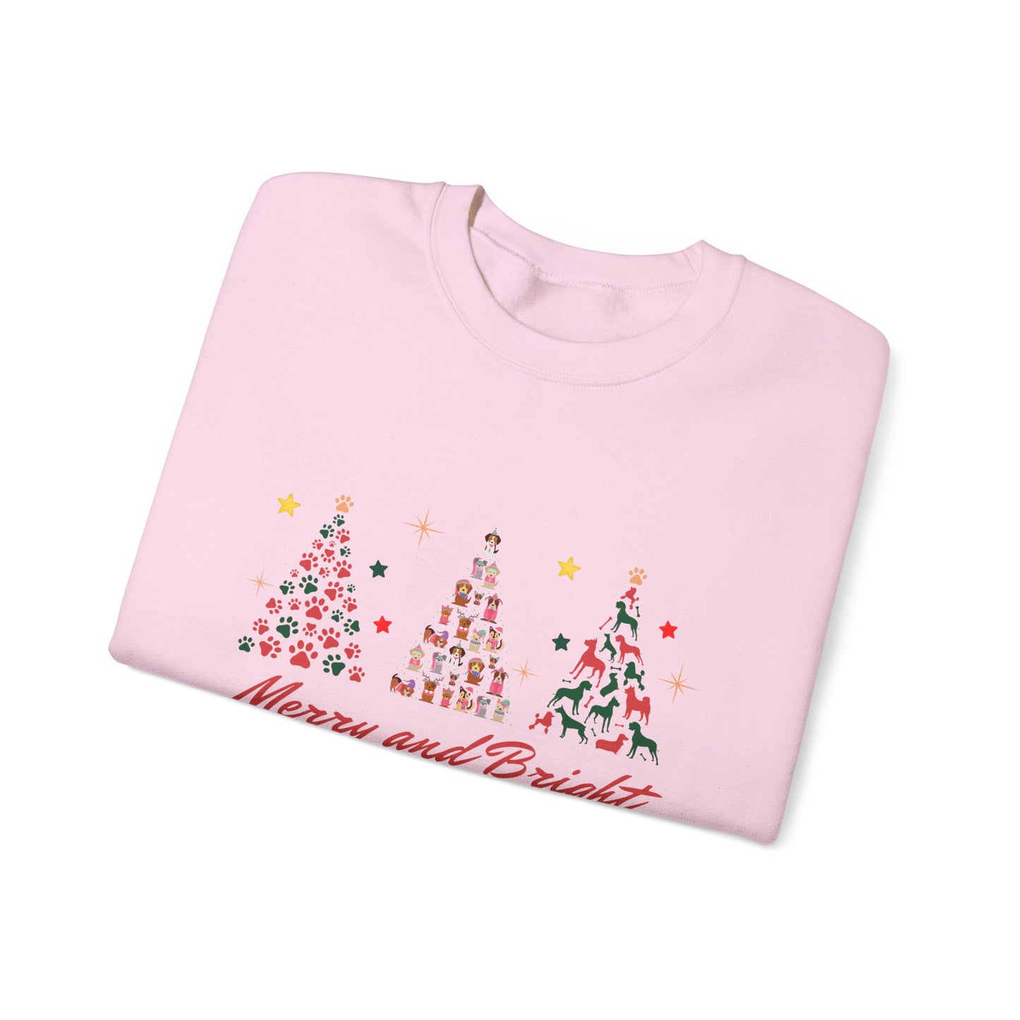Paw-fect Holiday Towers: Merry & Bright Dog Christmas Crewneck