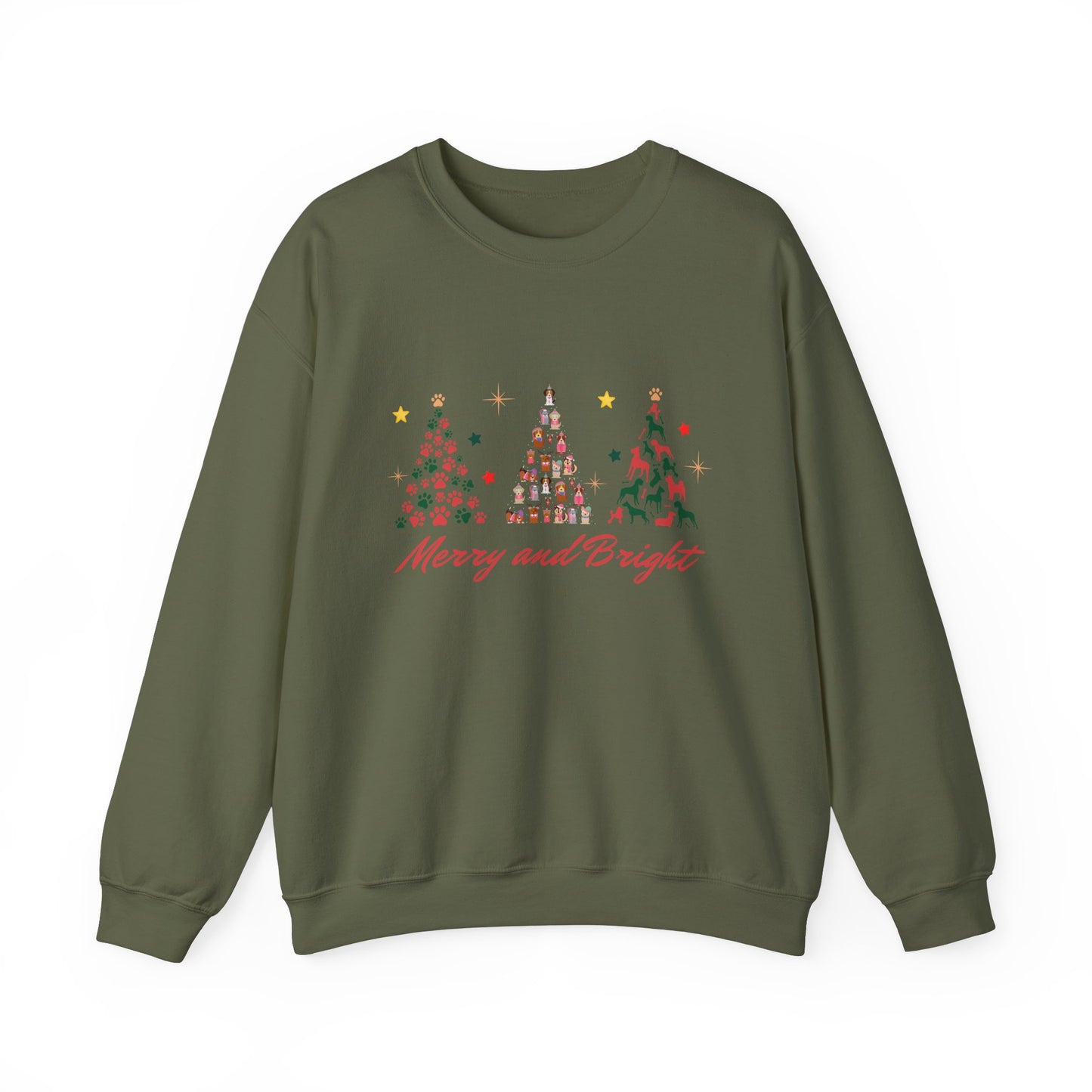 Paw-fect Holiday Towers: Merry & Bright Dog Christmas Crewneck