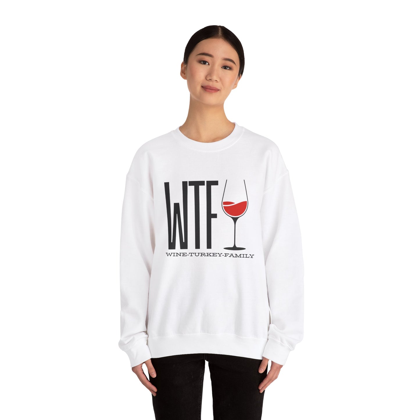 Wine, Turkey, & Family Vibes Thanksgiving Crewneck