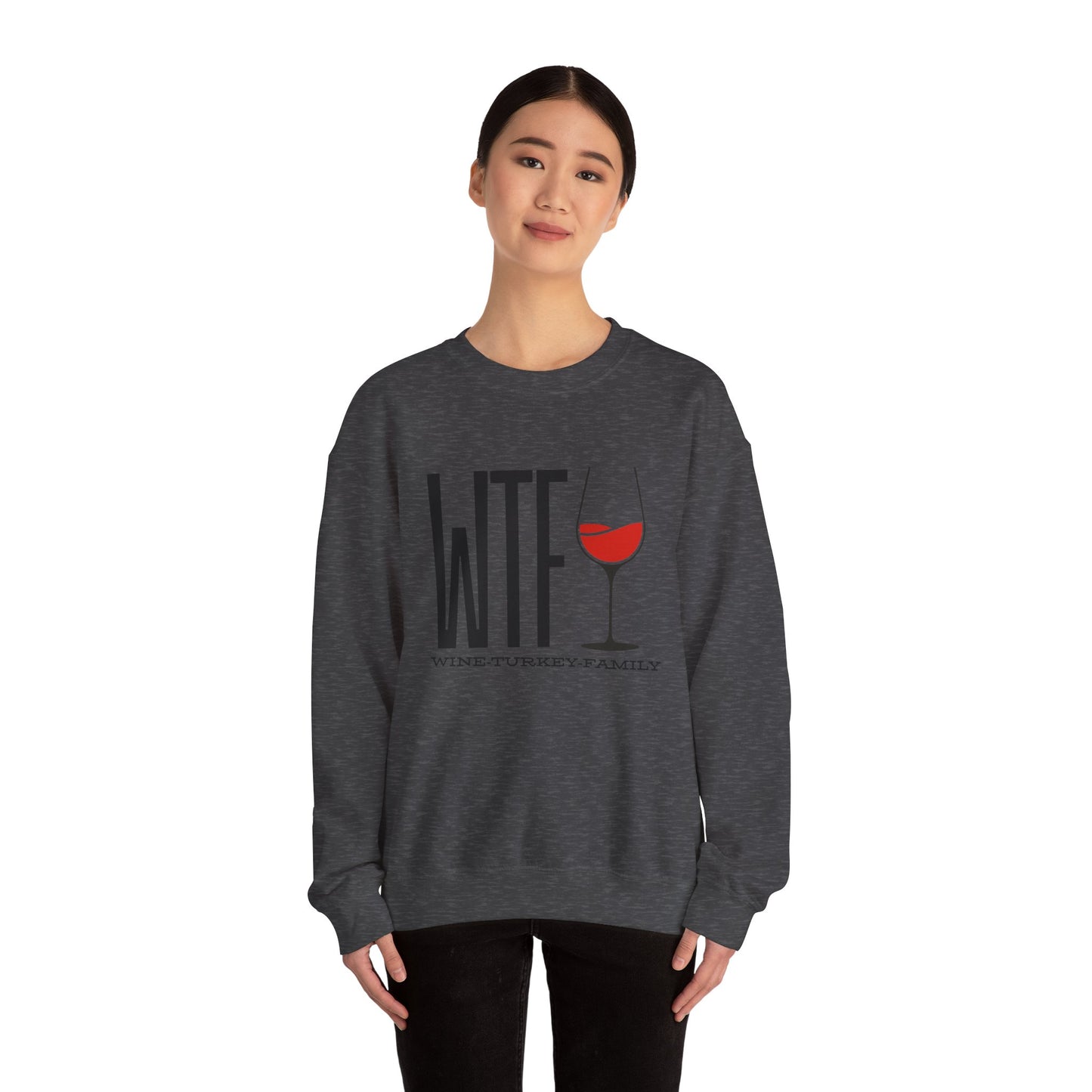 Wine, Turkey, & Family Vibes Thanksgiving Crewneck