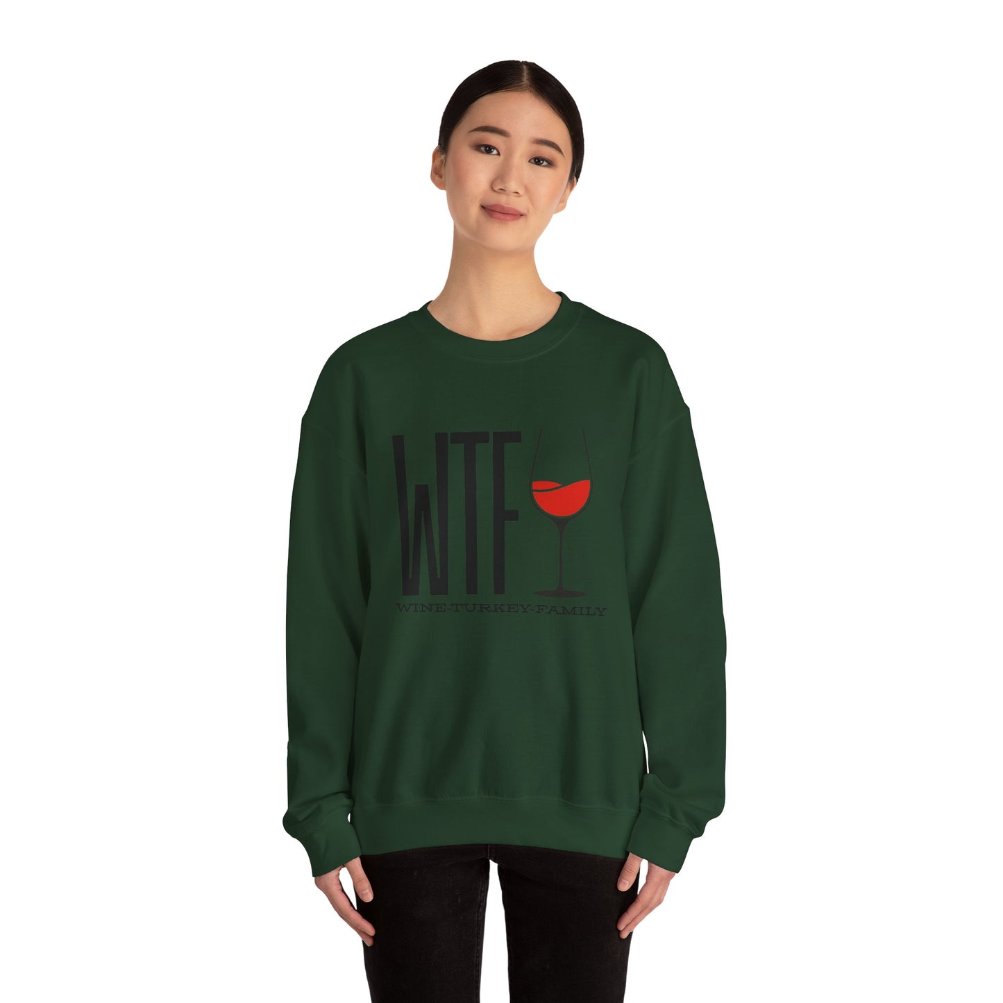 Wine, Turkey, & Family Vibes Thanksgiving Crewneck