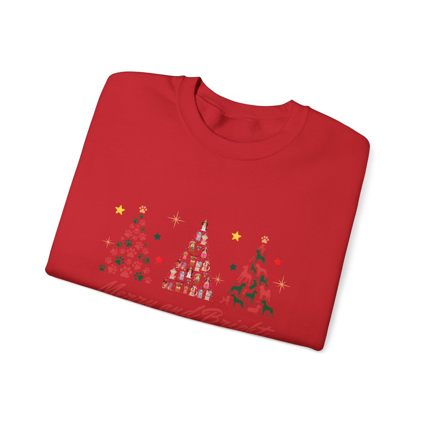 Paw-fect Holiday Towers: Merry & Bright Dog Christmas Crewneck