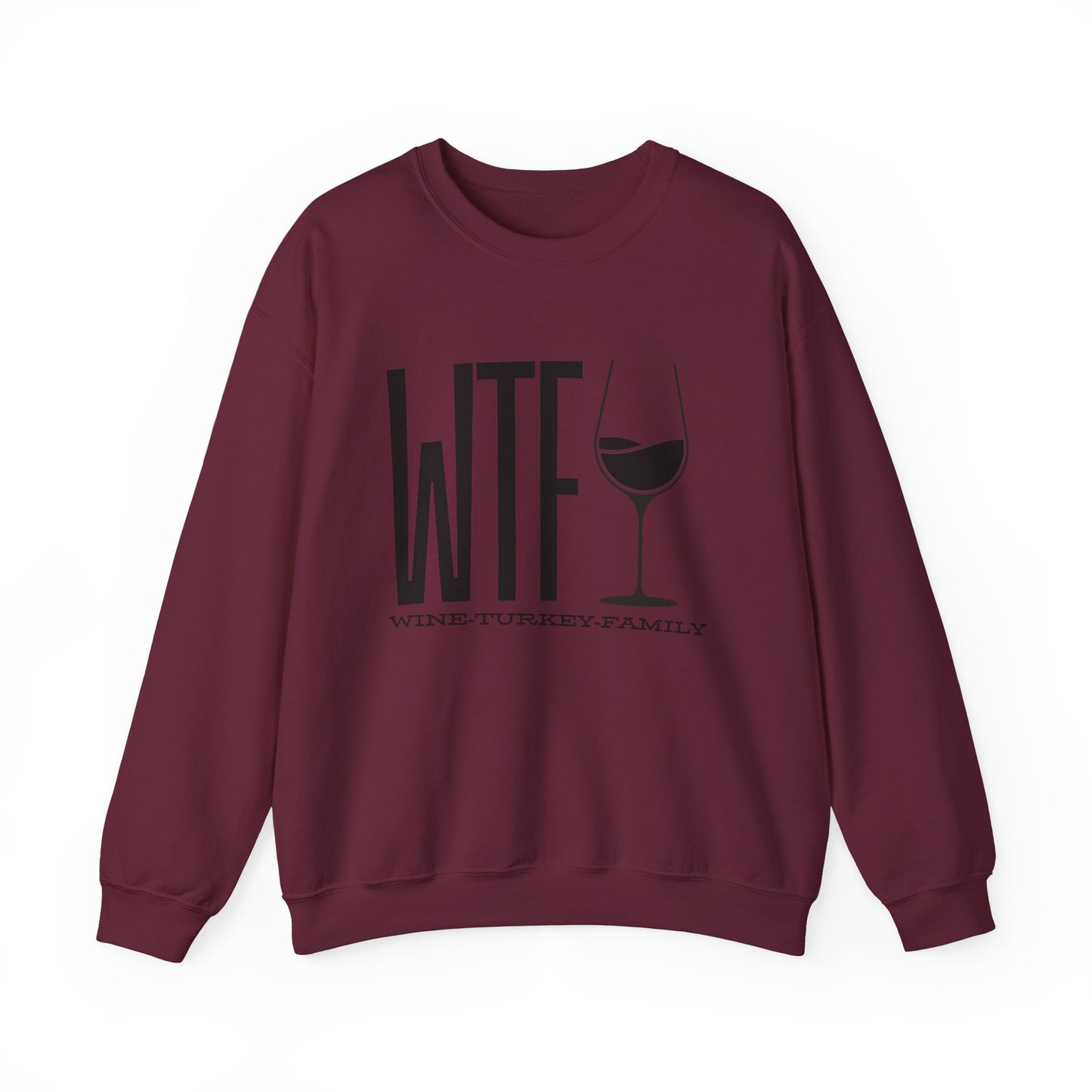 Wine, Turkey, & Family Vibes Thanksgiving Crewneck