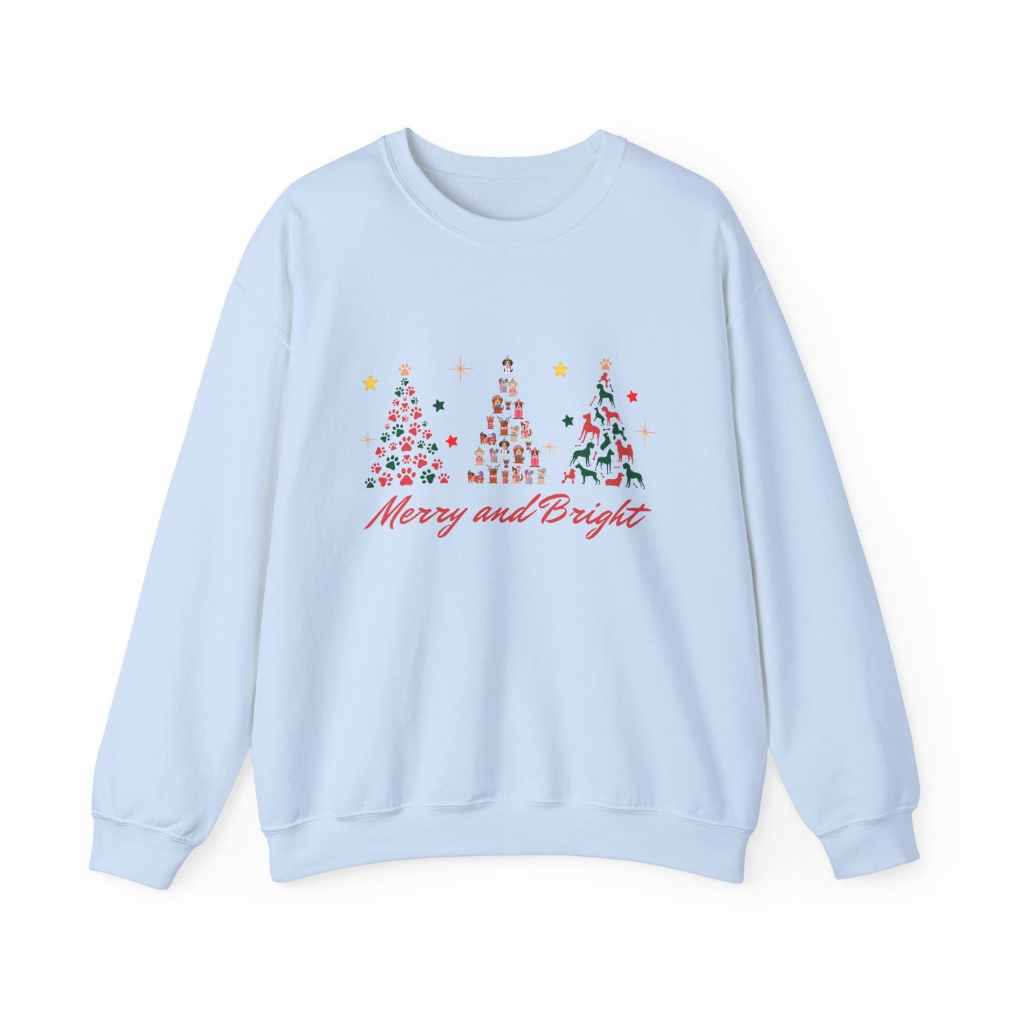 Paw-fect Holiday Towers: Merry & Bright Dog Christmas Crewneck