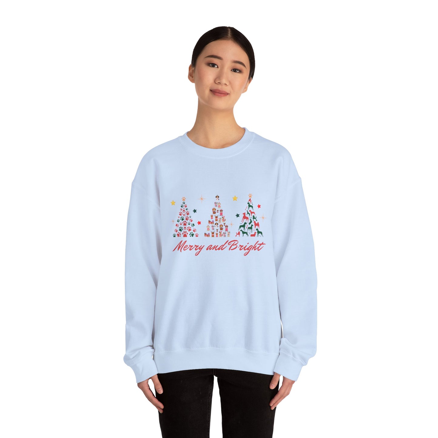 Paw-fect Holiday Towers: Merry & Bright Dog Christmas Crewneck