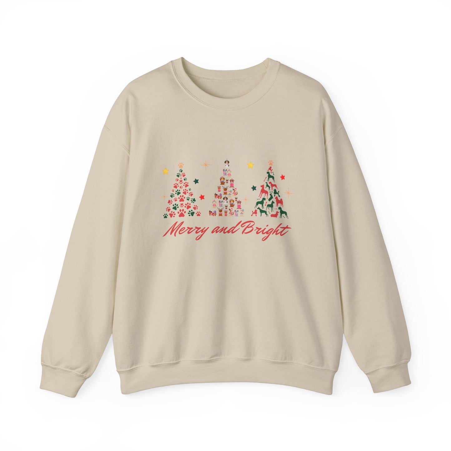 Paw-fect Holiday Towers: Merry & Bright Dog Christmas Crewneck