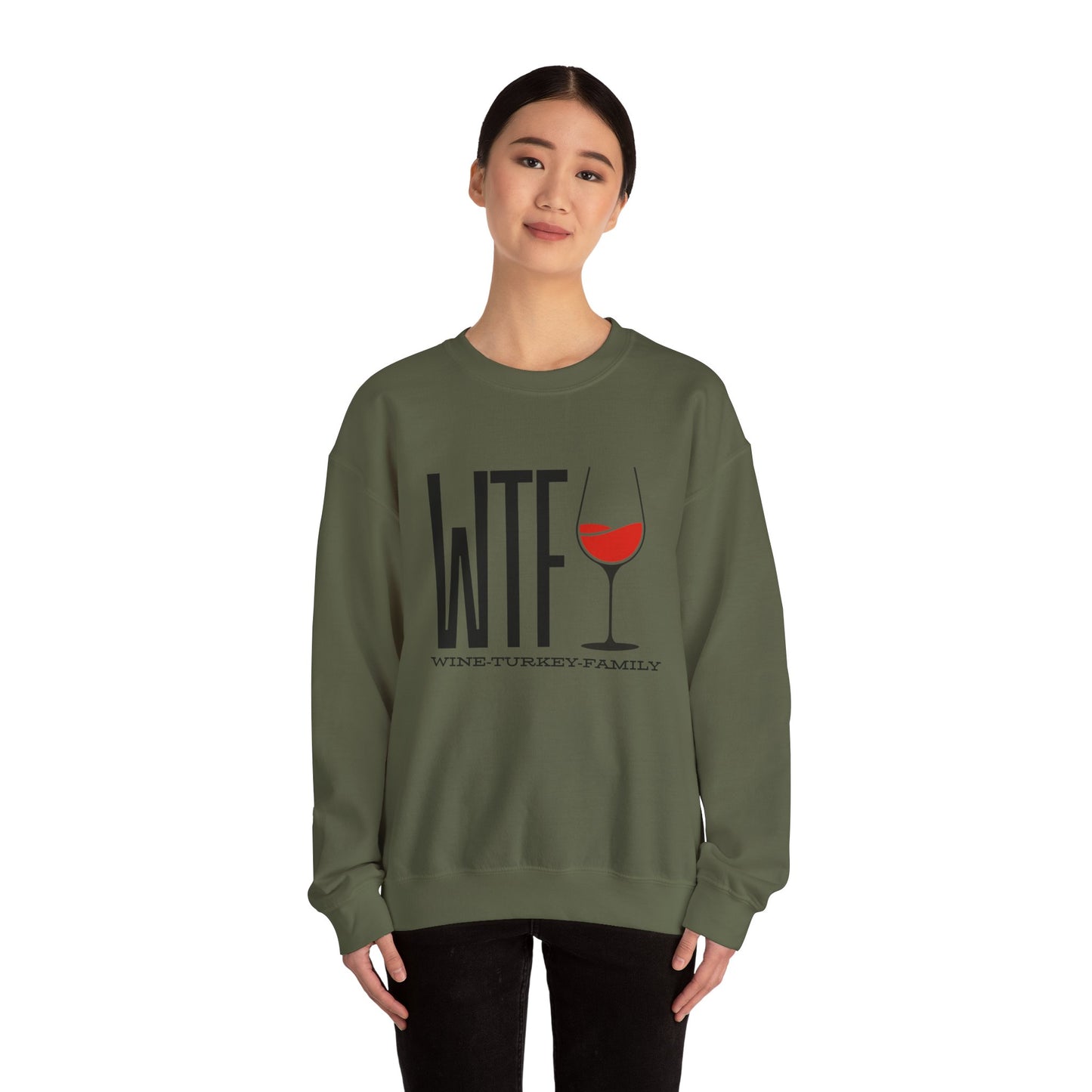 Wine, Turkey, & Family Vibes Thanksgiving Crewneck