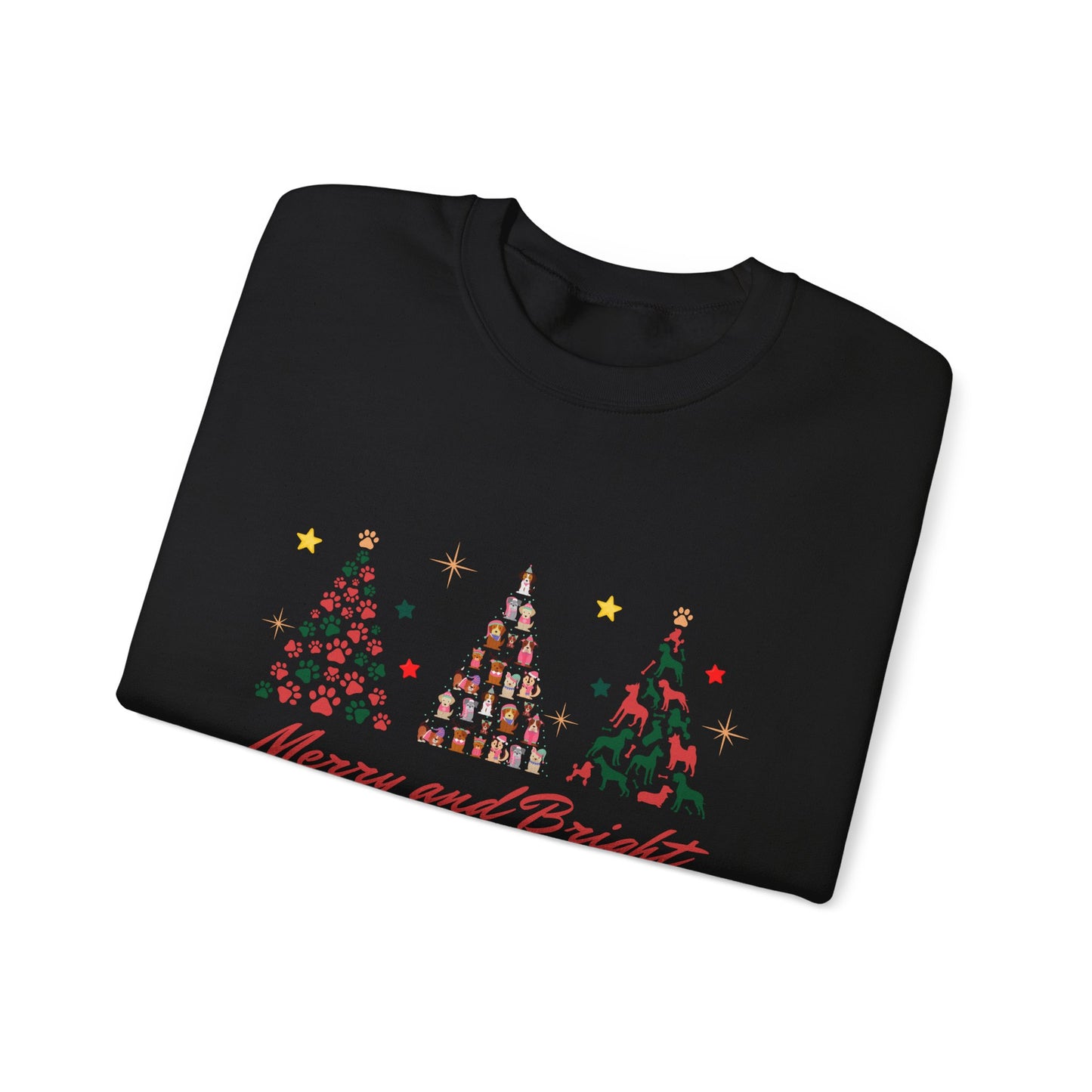 Paw-fect Holiday Towers: Merry & Bright Dog Christmas Crewneck