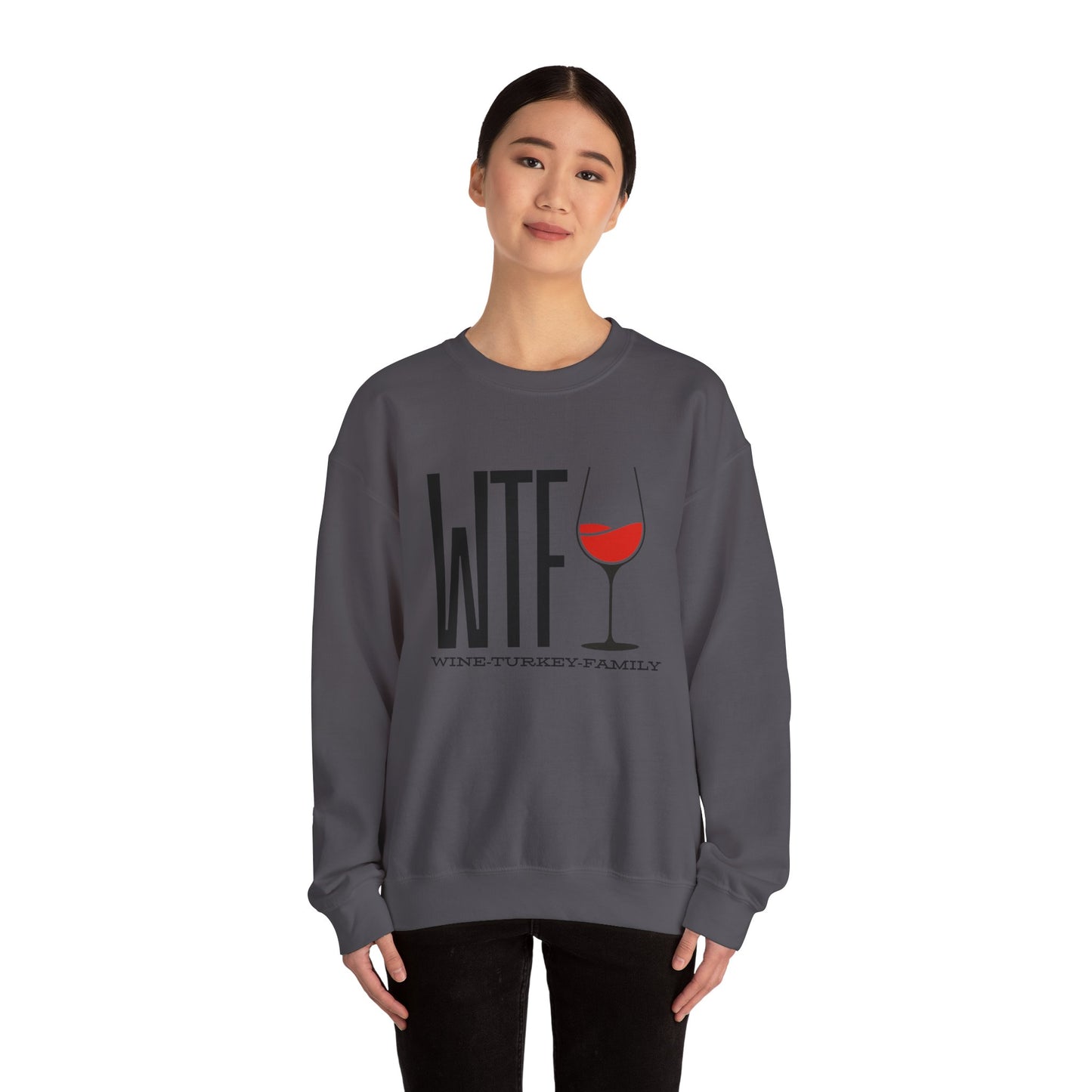 Wine, Turkey, & Family Vibes Thanksgiving Crewneck