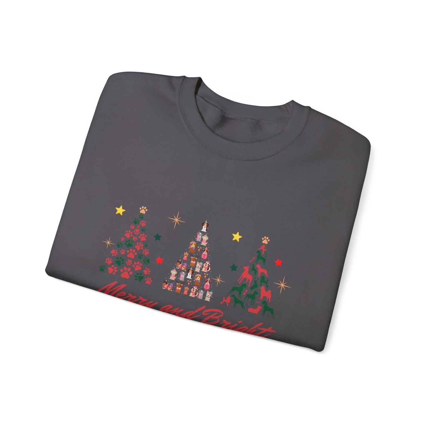 Paw-fect Holiday Towers: Merry & Bright Dog Christmas Crewneck